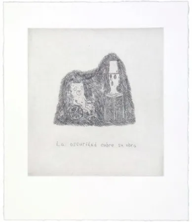 Incisione Kaga - The darkness covers his work