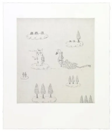 Incisione Kaga - This way cat leads Robert