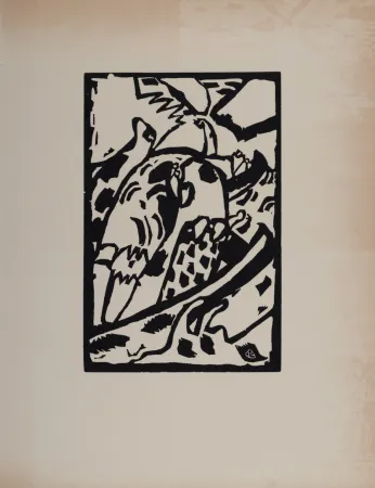 Incisione Su Legno Kandinsky (After) - Improvisation 7, Klänge, 1974