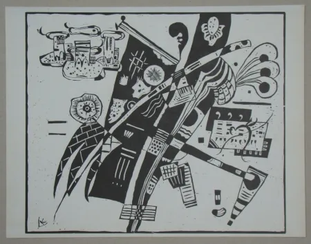 Incisione Su Legno Kandinsky - Composition from 1935
