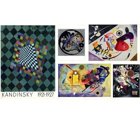 Libro Illustrato Kandinsky - DERRIÈRE LE MIROIR N° 118. KANDINSKY 1921-1927 avec 5 lithographies en couleurs (1960)