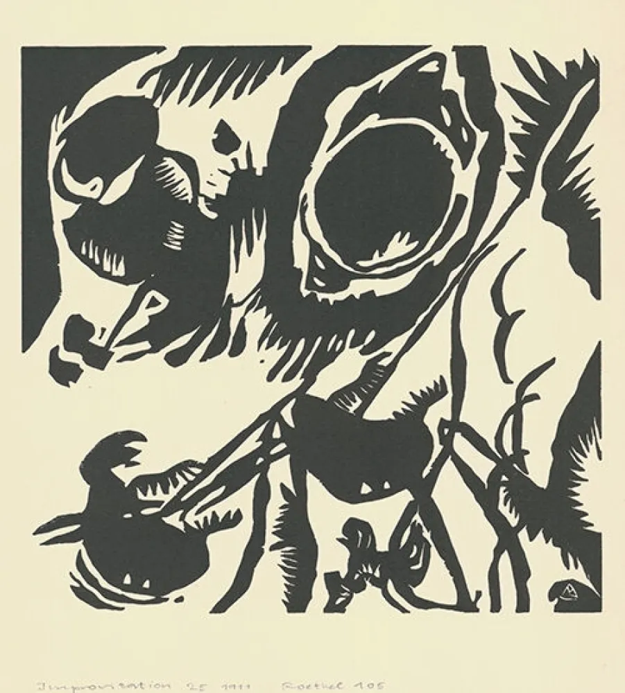 Incisione Su Legno Kandinsky - Motif aus Improvisation 25: The Garden of Love