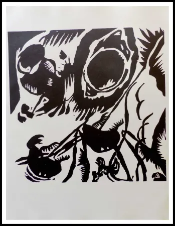 Incisione Su Legno Kandinsky - MOTIV AUS IMPROVISATION - Jardin de l'amour