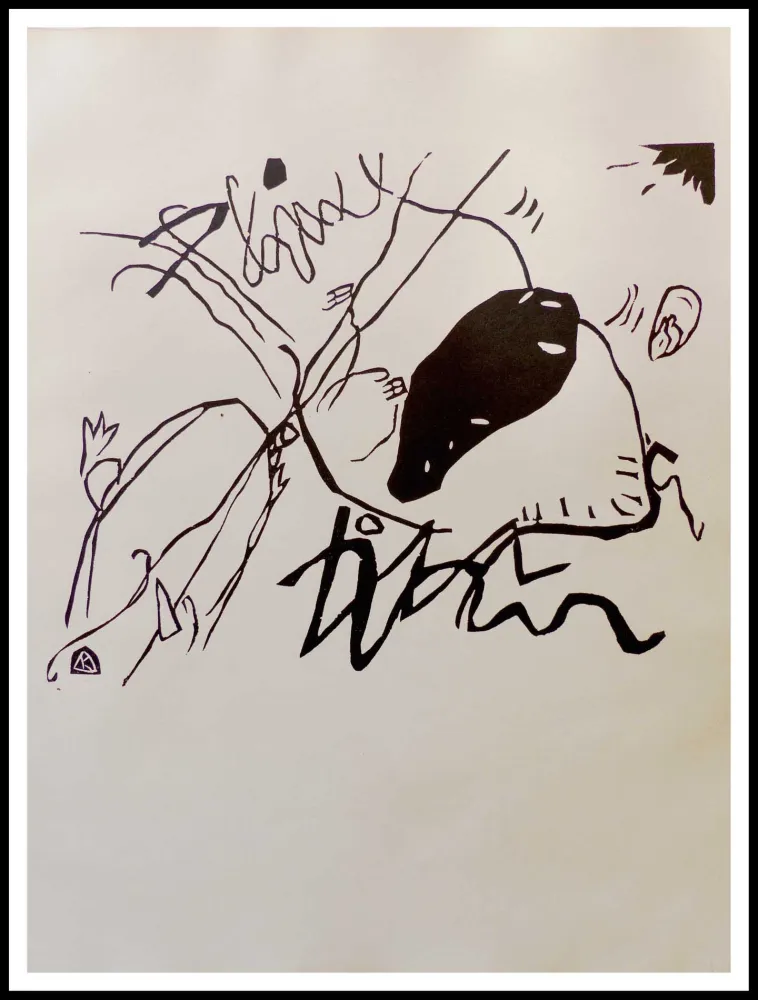 Incisione Su Legno Kandinsky - TACHE NOIRE