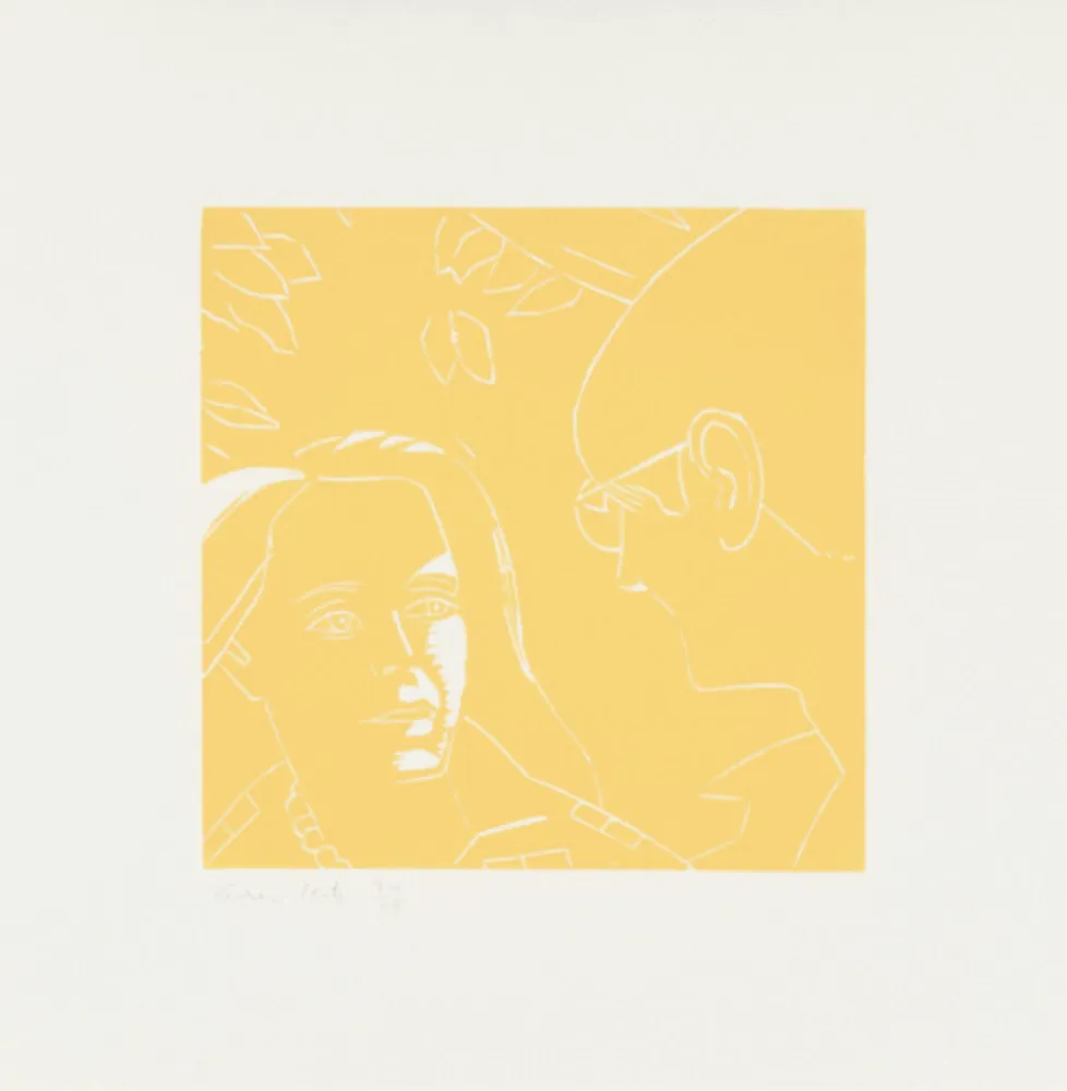 Incisione Su Legno Katz - Anda and Dino (from A Tremor in the Morning)