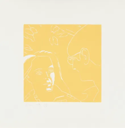 Incisione Su Legno Katz - Anda and Dino (from A Tremor in the Morning)