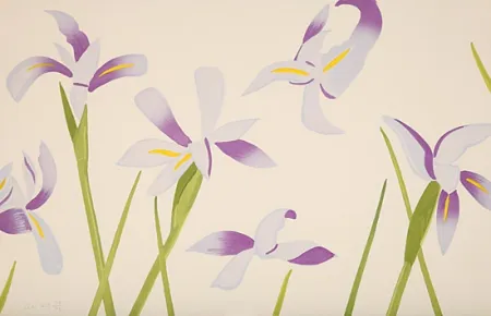 Incisione Su Legno Katz - Blue Flags