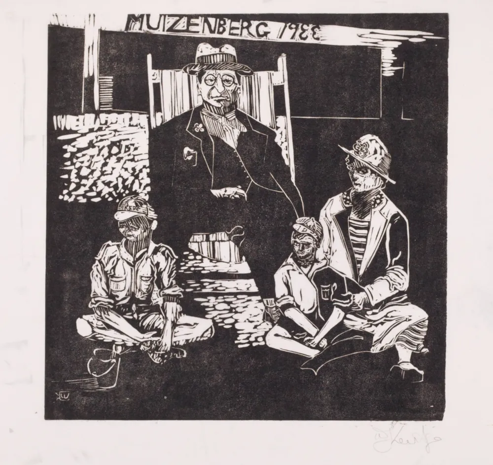 Linoincisione Kentridge - Muizenberg 1933
