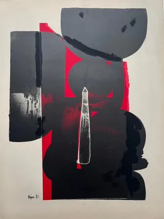 Litografia Kijno - Composition