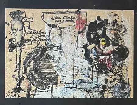 Non Tecnico Kijno - Composition Abstraite. Technique mixte et acrylique