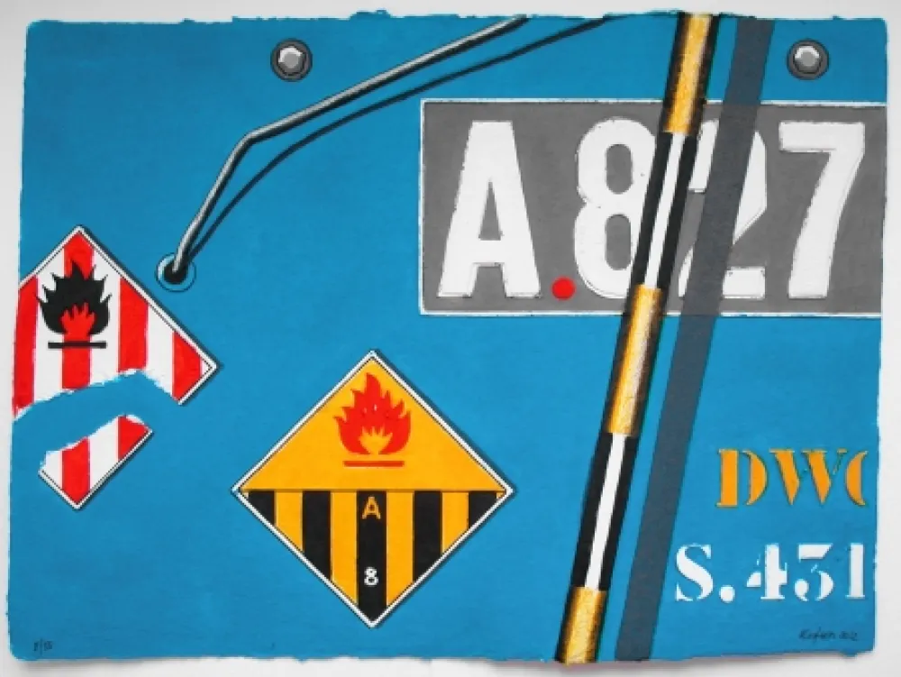 Incisione Klasen - INFLAMMABLE - Aquagravure de PETER KLASEN