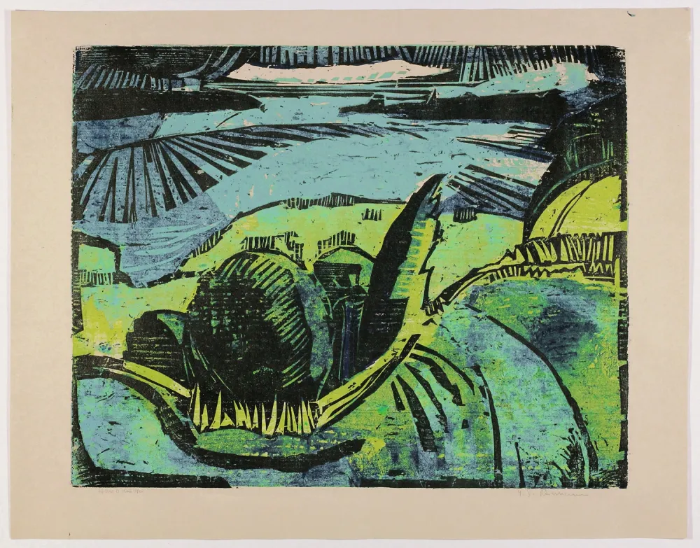 Incisione Su Legno Kliemann - Große Havellandschaft (Large Havel Landscape)