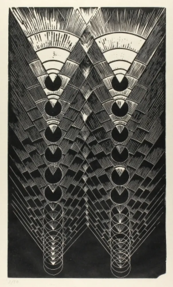 Linoincisione Klien,  - Light in Glass II