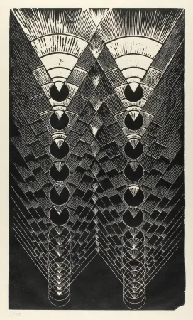 Linoincisione Klien,  - Light in Glass II