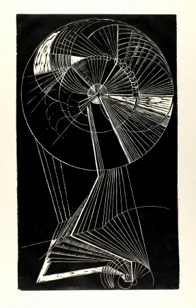 Linoincisione Klien,  - Mensch in Bewegung (Moving Person)