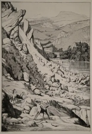 Acquaforte E Acquatinta Klinger - Bergsturz