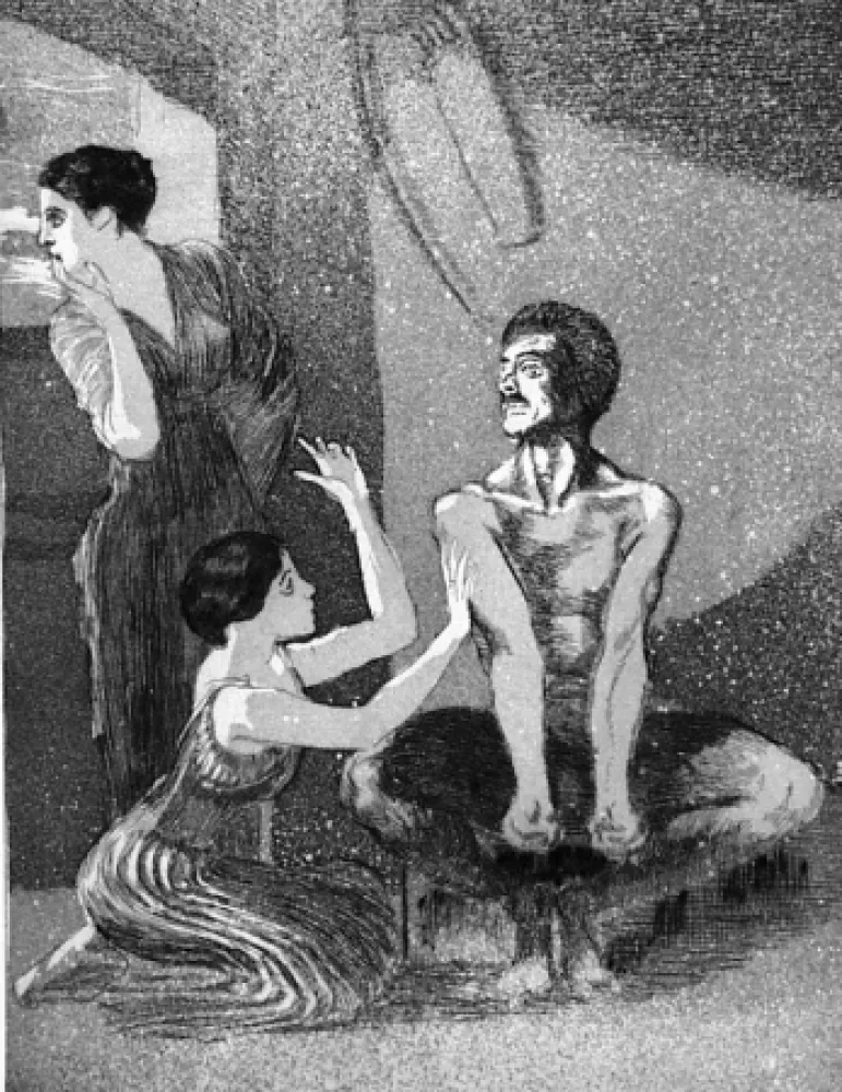 Acquaforte E Acquatinta Klinger - La ragazza e il tiratore