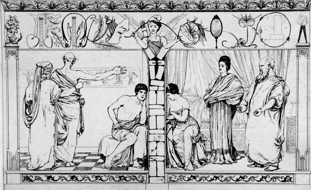 Acquaforte E Acquatinta Klinger - Piramo e Tisbe I(foglio 2a)