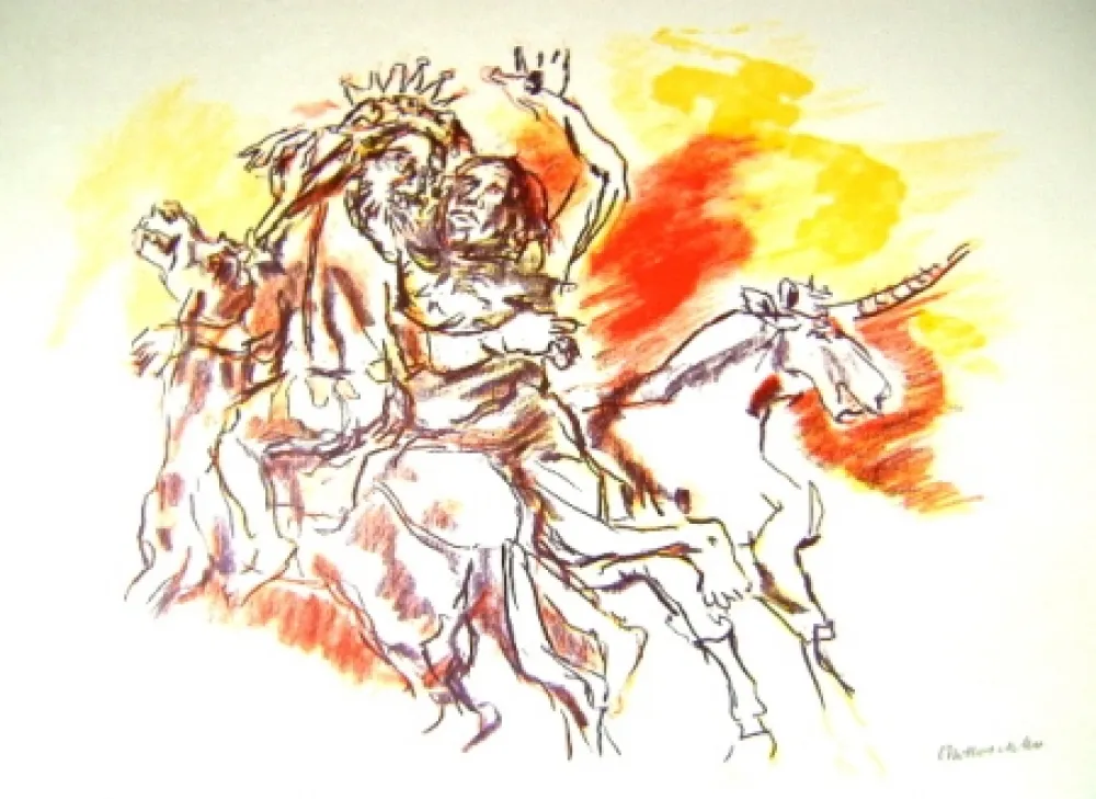 Litografia Kokoschka - Le Bal Masqué