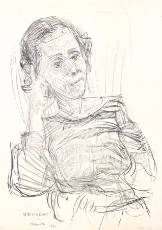 Litografia Kokoschka - Oskar Kokoschka (1886–1980) - Madeleine - Lithograph on paper - 1920