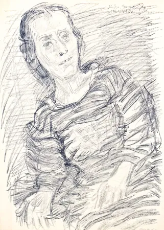 Litografia Kokoschka - Oskar Kokoschka (1886–1980) - Madeleine - Lithograph on paper - 1920