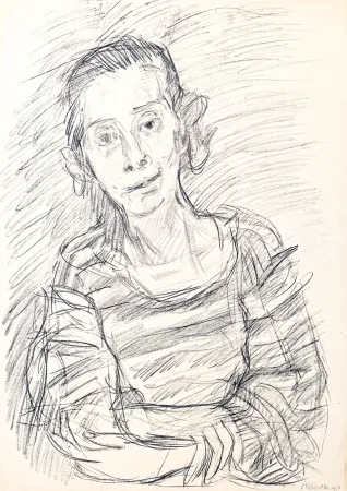 Litografia Kokoschka - Oskar Kokoschka (1886–1980) - Madeleine - Lithograph on paper - 1920