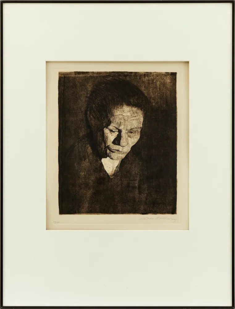 Acquaforte Kollwitz - Cabeza de Mujer hundida
