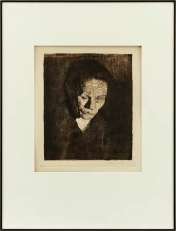 Acquaforte Kollwitz - Cabeza de Mujer hundida
