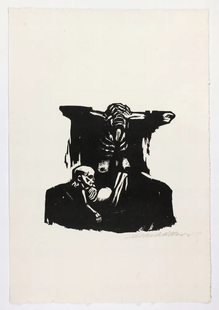 Incisione Su Legno Kollwitz - Hunger
