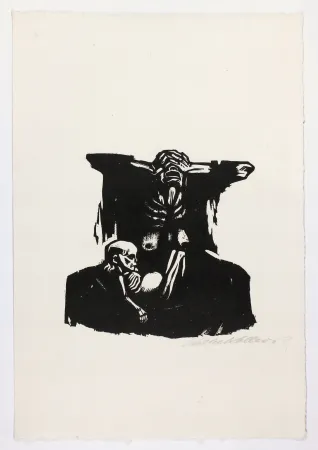 Incisione Su Legno Kollwitz - Hunger