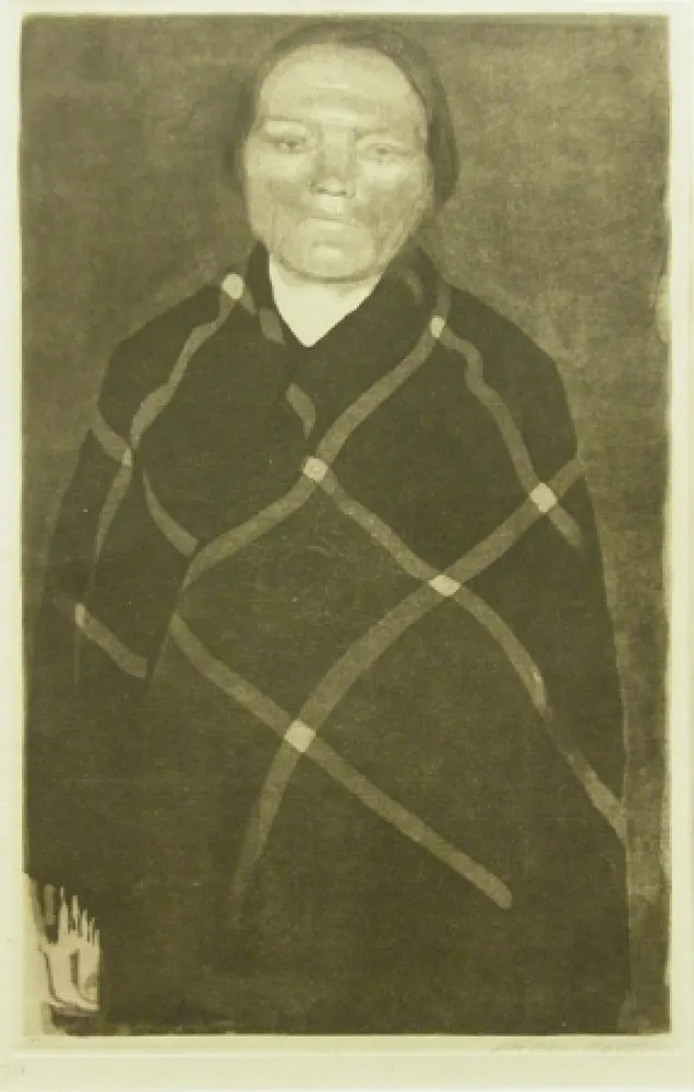 Acquaforte Kollwitz - Schwangere Frau