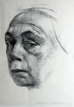 Litografia Kollwitz - Self Portrait 