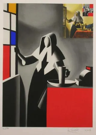 Litografia Kostabi - SENZA TITOLO