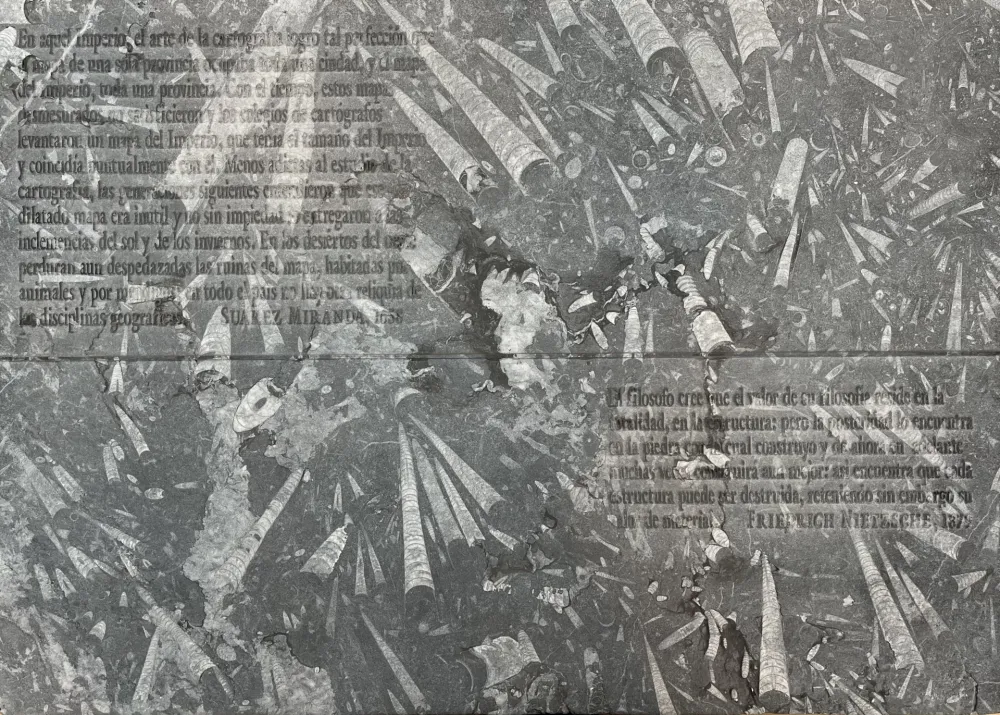 Acquaforte Kosuth - El mapa de Miranda y la disciplina de Nietzsche