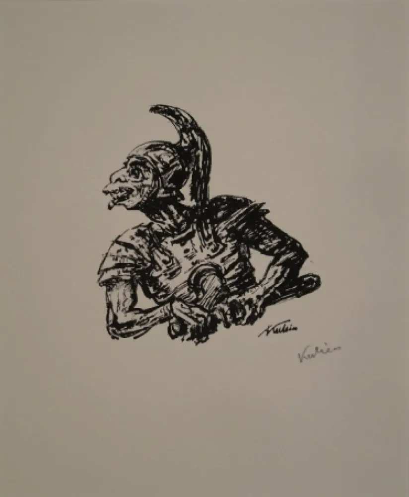 Litografia Kubin - Der Soldat, der Christi Seite durchstach. 