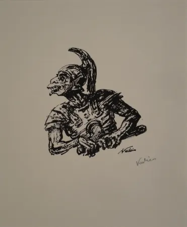 Litografia Kubin - Der Soldat, der Christi Seite durchstach. 