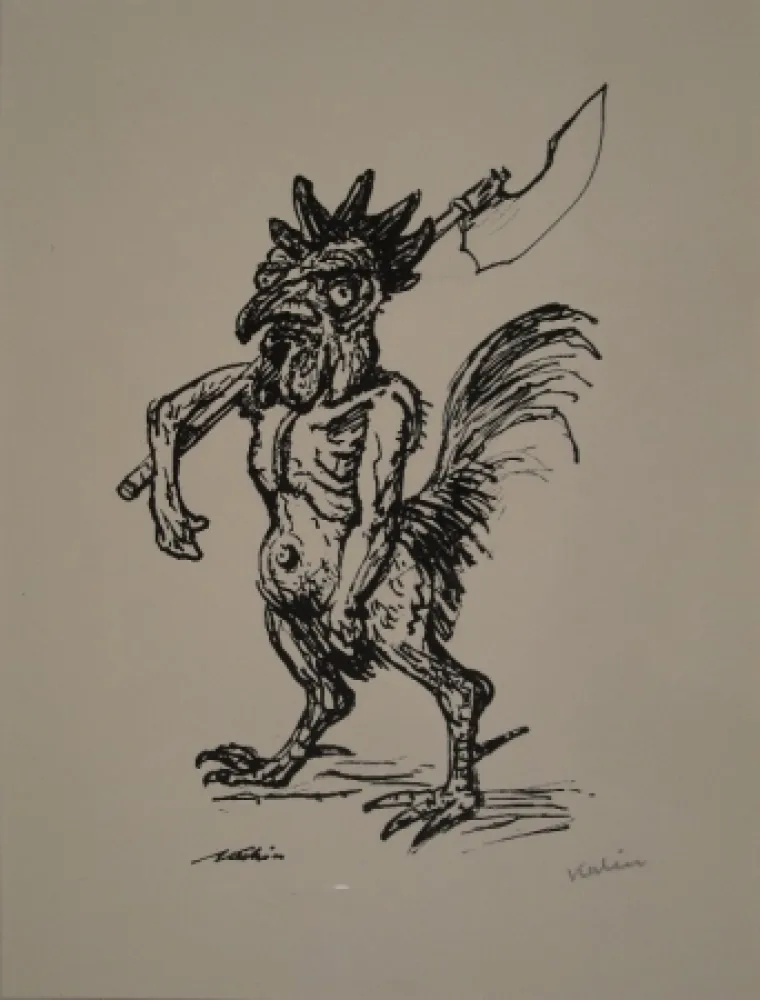 Litografia Kubin - Kampfhahn