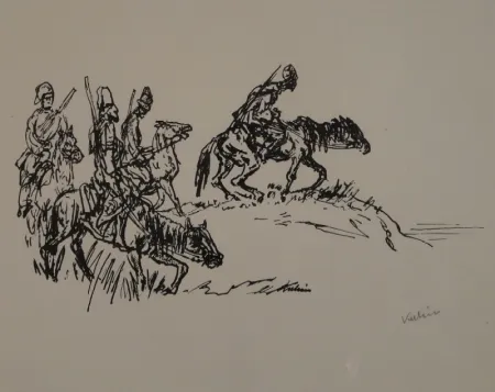 Litografia Kubin - Kosaken