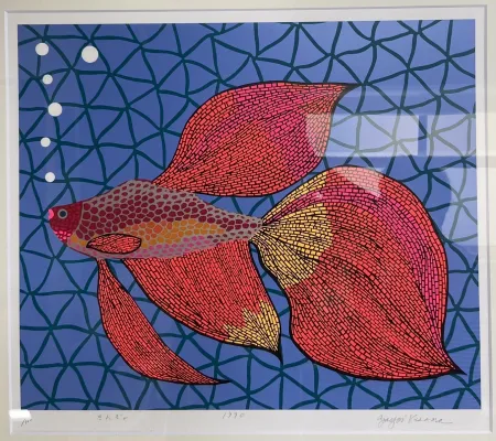 Serigrafia Kusama - Gold fish