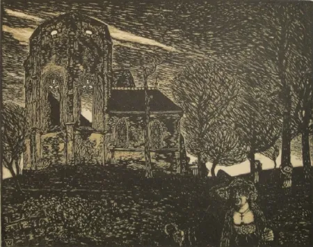 Incisione Su Legno Laage - Frühlingssturm