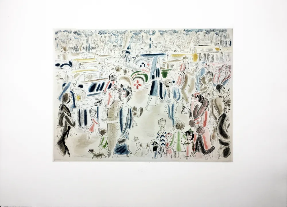 Acquaforte E Acquatinta Laborde - L'AVENUE DU BOIS DE BOULOGNE (1930)