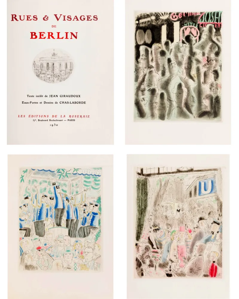 Libro Illustrato Laborde - RUES ET VISAGES DE BERLIN. Ex avec suite (36 gravures) (1930)