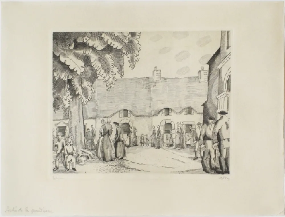 Acquaforte Laboureur - La Sortie de la Grand'messe