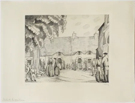 Acquaforte Laboureur - La Sortie de la Grand'messe