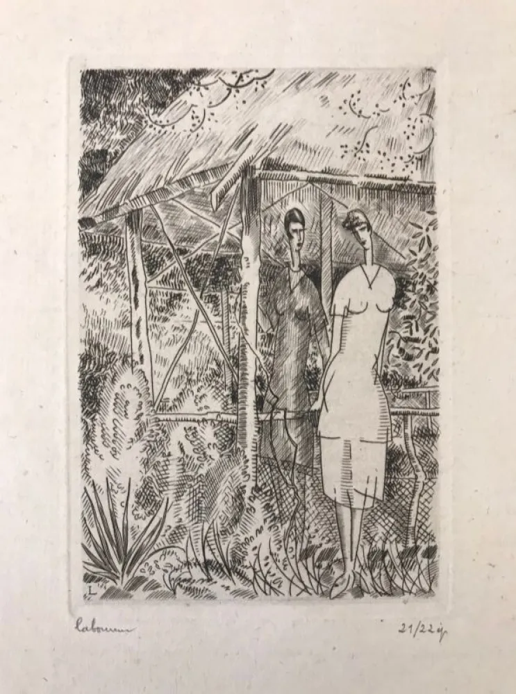 Incisione Laboureur - La tonnelle rustique 