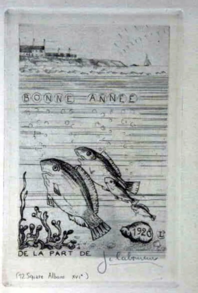 Acquaforte Laboureur - Marine aux quatre poissons