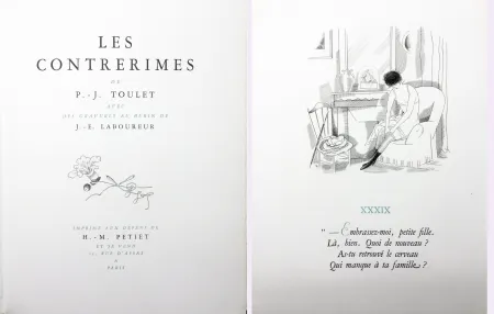 Libro Illustrato Laboureur - Paul-Jean Toulet : LES CONTRERIMES. 62 gravures originales + suite complète (1930)