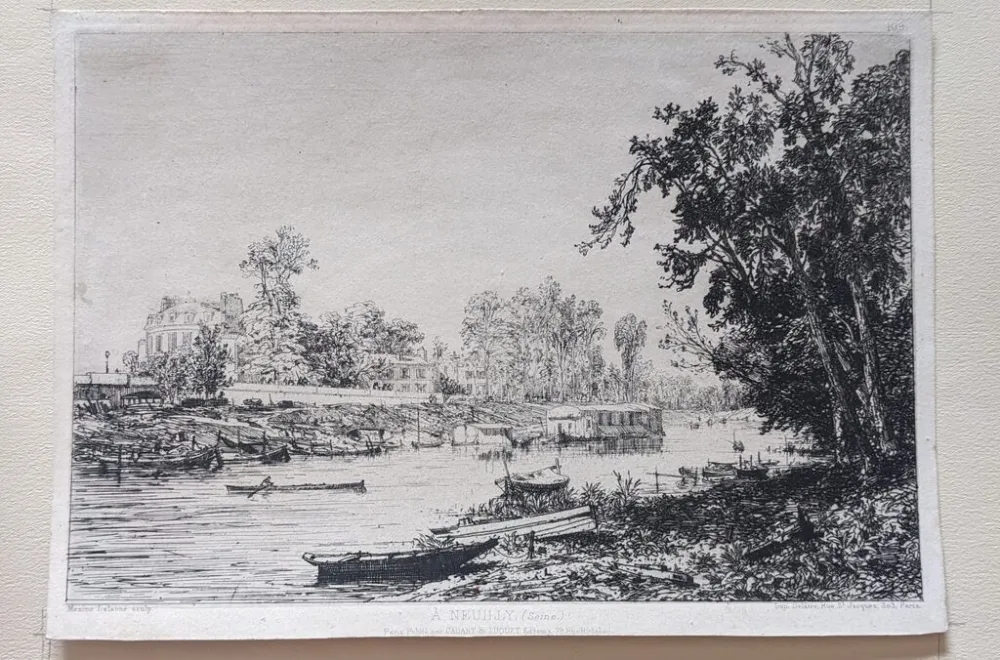 Incisione Lalanne - À Neuilly (Seine)