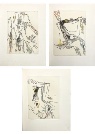 Libro Illustrato Lam - A. Artaud. LE THÉÂTRE ET LES DIEUX. Avec 5 eaux-fortes réhaussées à la main par Wifredo Lam (1966)