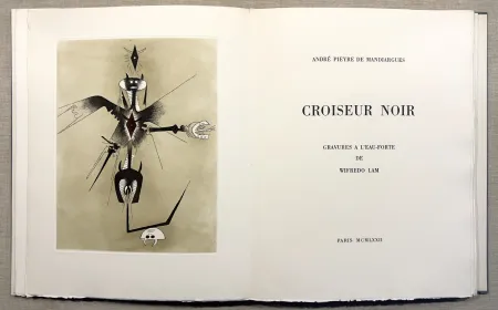 Libro Illustrato Lam - A. Pieyre de Mandiargues. CROISEUR NOIR. Avec 6 eaux-fortes de Lam et suite signée complète (1972)